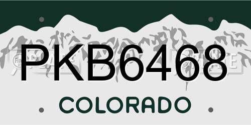 PKB6468 Colorado License Plate