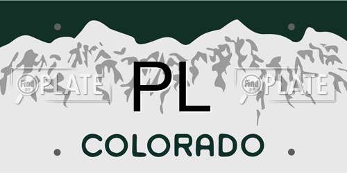 PL Colorado License Plate