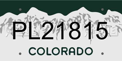 PL21815 Colorado License Plate