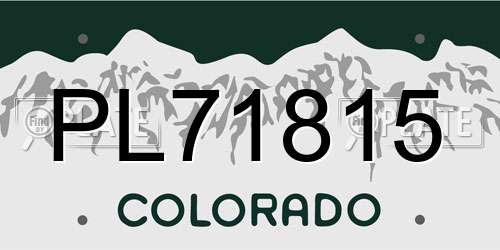 PL71815 Colorado License Plate