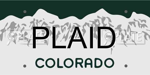 PLAID Colorado License Plate