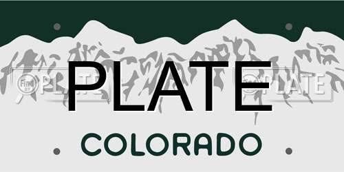 PLATE Colorado License Plate