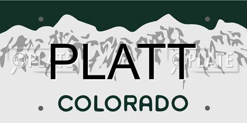 PLATT Colorado License Plate