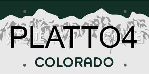 PLATTO4 Colorado License Plate