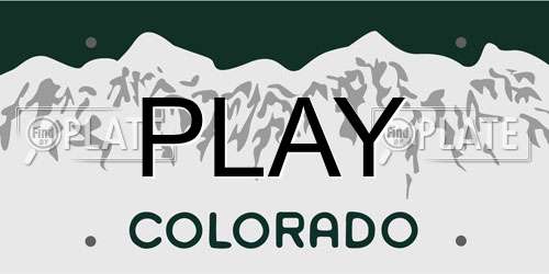 PLAY Colorado License Plate
