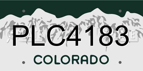 PLC4183 Colorado License Plate