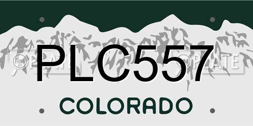 PLC557 Colorado License Plate