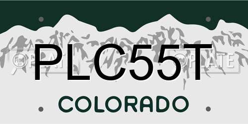 PLC55T Colorado License Plate