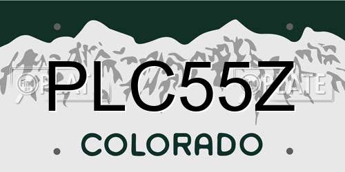 PLC55Z Colorado License Plate