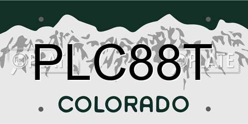 PLC88T Colorado License Plate