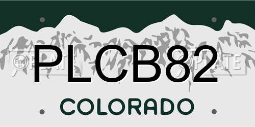 PLCB82 Colorado License Plate