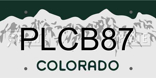 PLCB87 Colorado License Plate