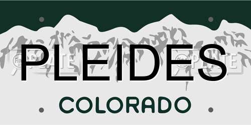 PLEIDES Colorado License Plate