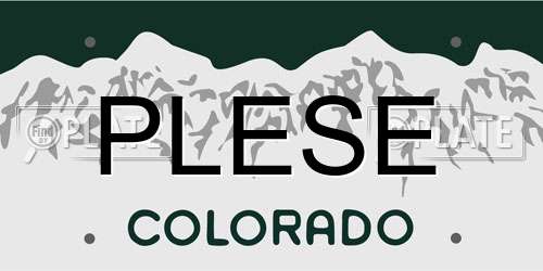 PLESE Colorado License Plate