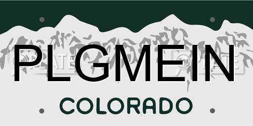PLGMEIN Colorado License Plate