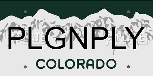 PLGNPLY Colorado License Plate