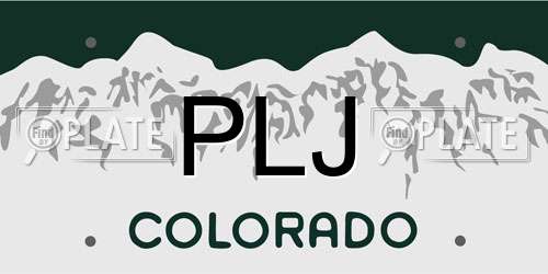 PLJ Colorado License Plate