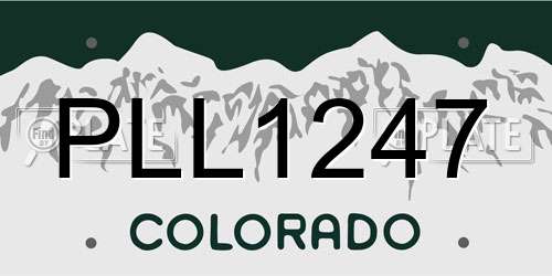 PLL1247 Colorado License Plate