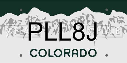 PLL8J Colorado License Plate