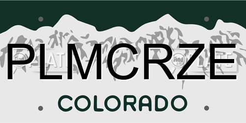 PLMCRZE Colorado License Plate