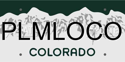 PLMLOCO Colorado License Plate