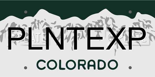 PLNTEXP Colorado License Plate