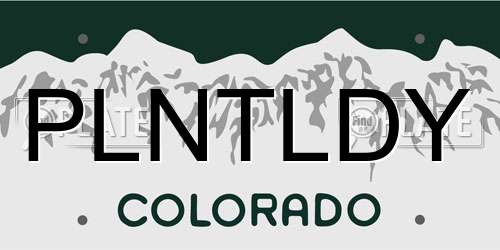 PLNTLDY Colorado License Plate