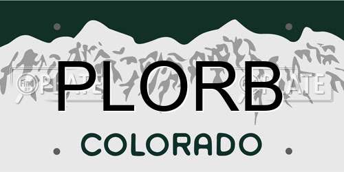 PLORB Colorado License Plate