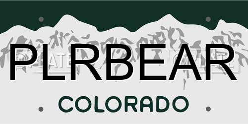 PLRBEAR Colorado License Plate