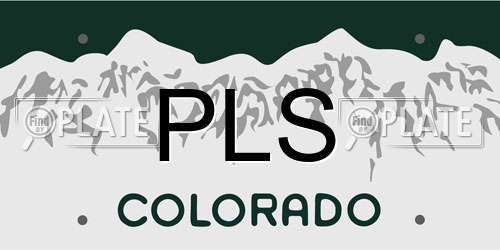 PLS Colorado License Plate