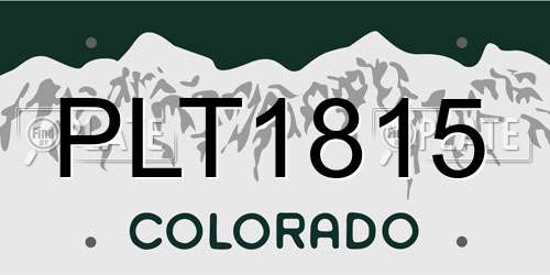 PLT1815 Colorado License Plate