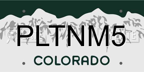 PLTNM5 Colorado License Plate