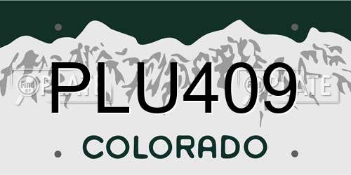 PLU409 Colorado License Plate
