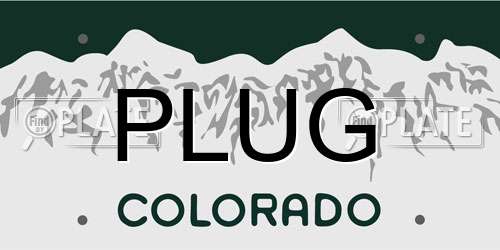 PLUG Colorado License Plate