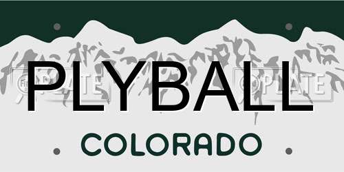 PLYBALL Colorado License Plate