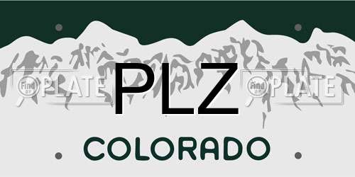 PLZ Colorado License Plate
