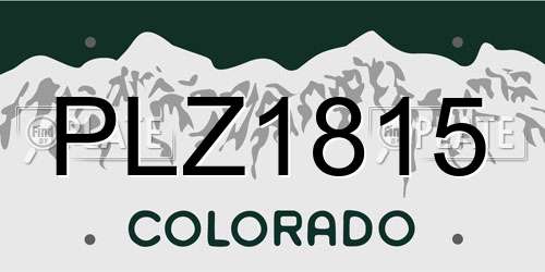 PLZ1815 Colorado License Plate