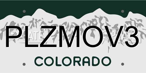 PLZMOV3 Colorado License Plate