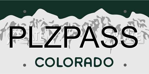 PLZPASS Colorado License Plate