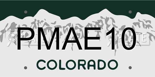 PMAE10 Colorado License Plate