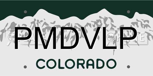 PMDVLP Colorado License Plate