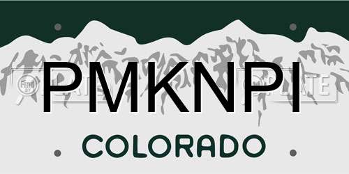PMKNPI Colorado License Plate