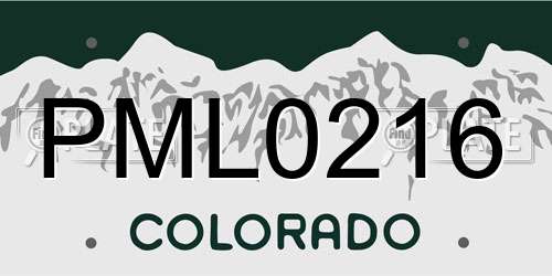 PML0216 Colorado License Plate