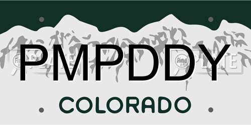PMPDDY Colorado License Plate