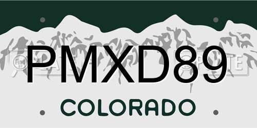 PMXD89 Colorado License Plate
