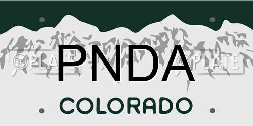 PNDA Colorado License Plate