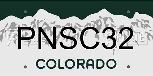 PNSC32 Colorado License Plate