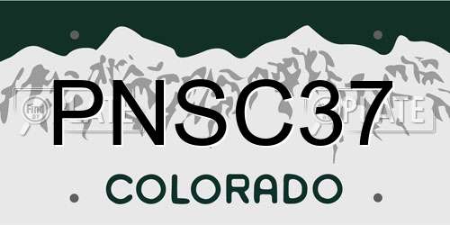 PNSC37 Colorado License Plate