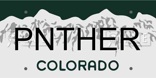 PNTHER Colorado License Plate