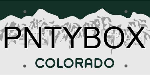 PNTYBOX Colorado License Plate